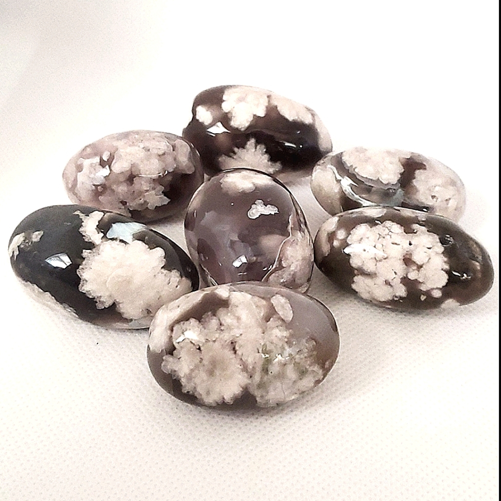 Black Flower Agate aka Sakura High Quality Tumble Stone - Picture 13 of 14
